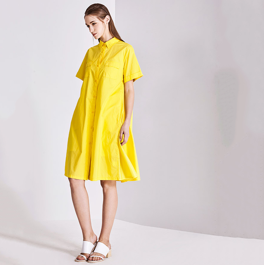 Dongfan-Yellow Short Sleeve Casual Girl’S Dress - Summer Dresses Online-1