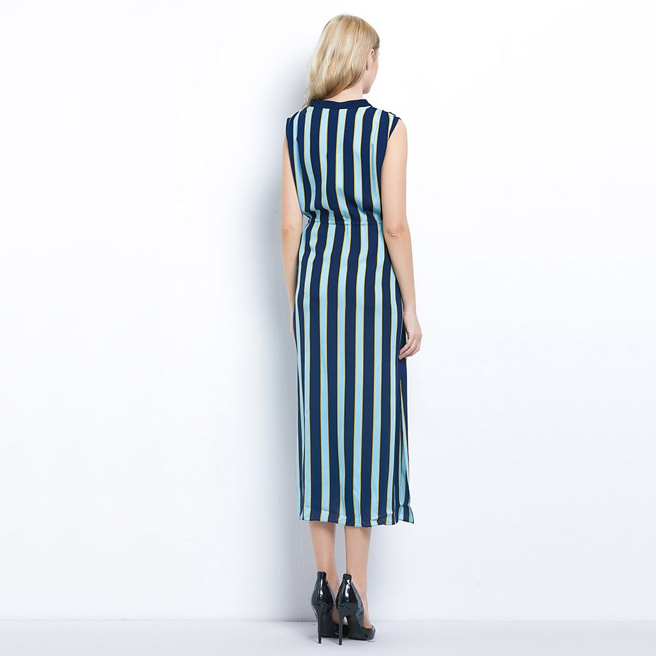 Dongfan-Sleeveless Striped Dresses For Women Long Summer Dresses-3