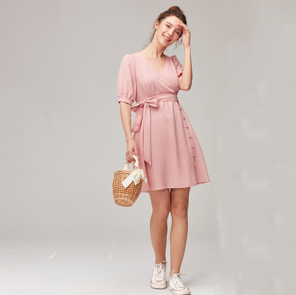 Dongfan-Knee Length Maternity Dress Summer | Maternity Summer Dresses